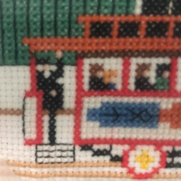 Americana Vintage Framed Folk Art Sampler Crewel  Needlepoint 17”x13 1/4” - Picture 7 of 9